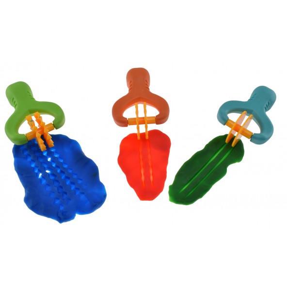 Gowi Knetwerkzeug Knetspritzen 4-er Set Spritze bunte Farben Knete modellieren 